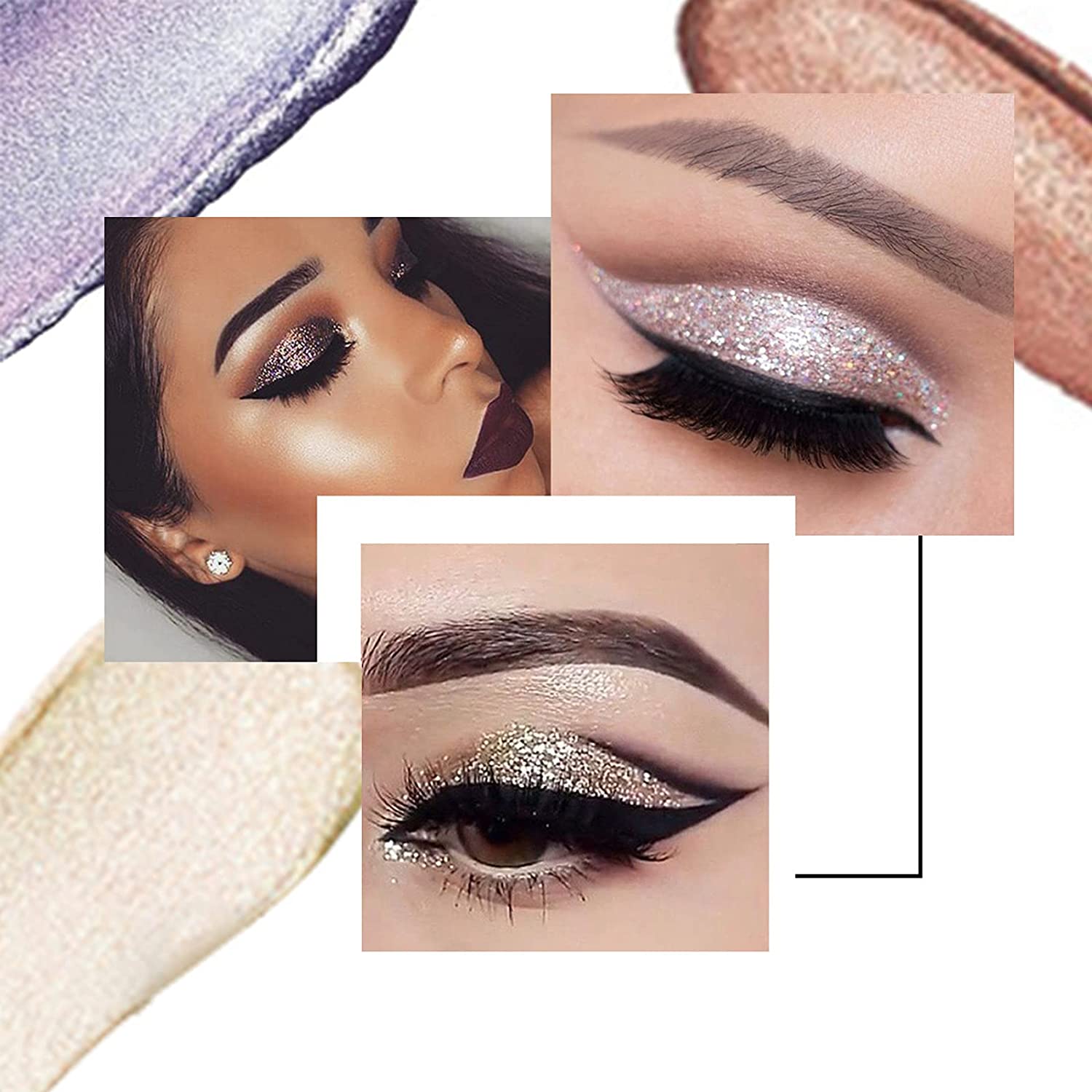 Erinde Liquid Glitter Eyeshadow, Shimmer Sparkle Glow Eye Brightener Stick, Long Lasting, Waterproof