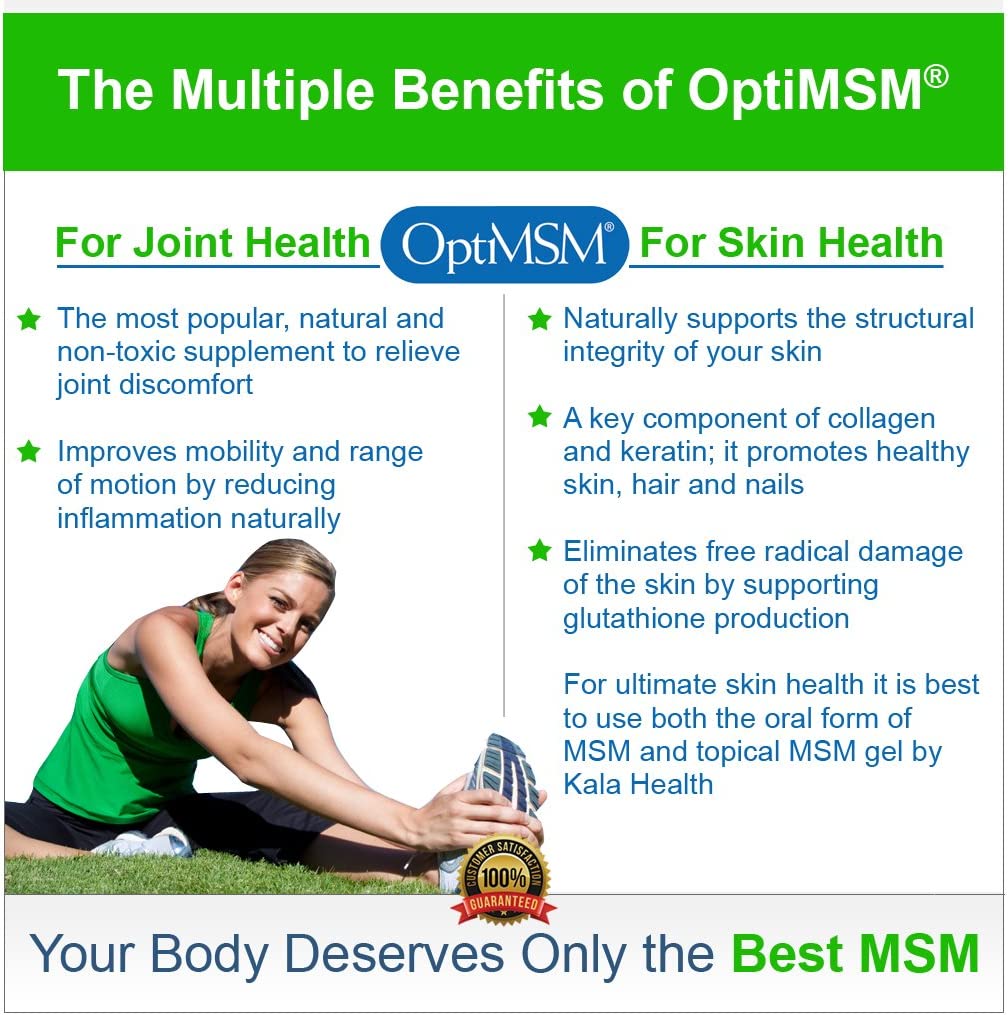 Kala Health MSMPure Vegetarian Capsules, 250 Count, Made with Organic Sulfur Crystals, 99.99% Pure D