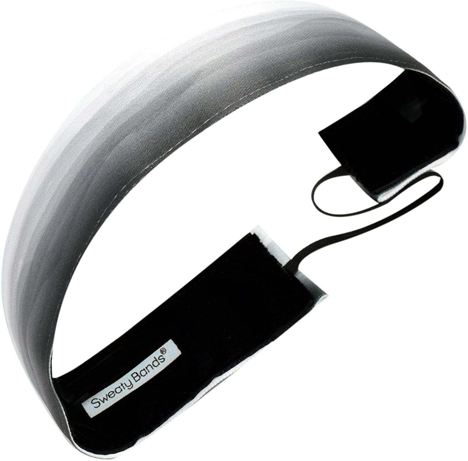 Sweaty Bands Womens Girls Headband - Non-Slip Velvet-Lined Fashion Hairband - Watercolors Gray 1.5-I