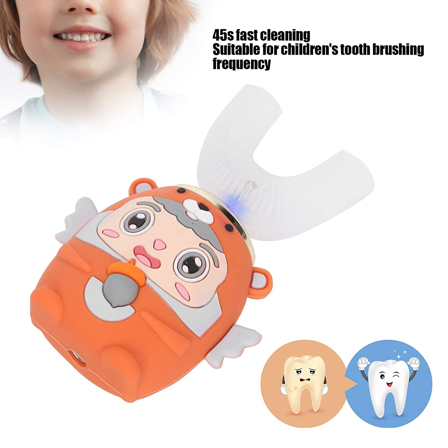 Electric Toothbrush, IPX7 Waterproof Electric Cleaning Toothbrush, Home Travel Girls for Boys(squirr