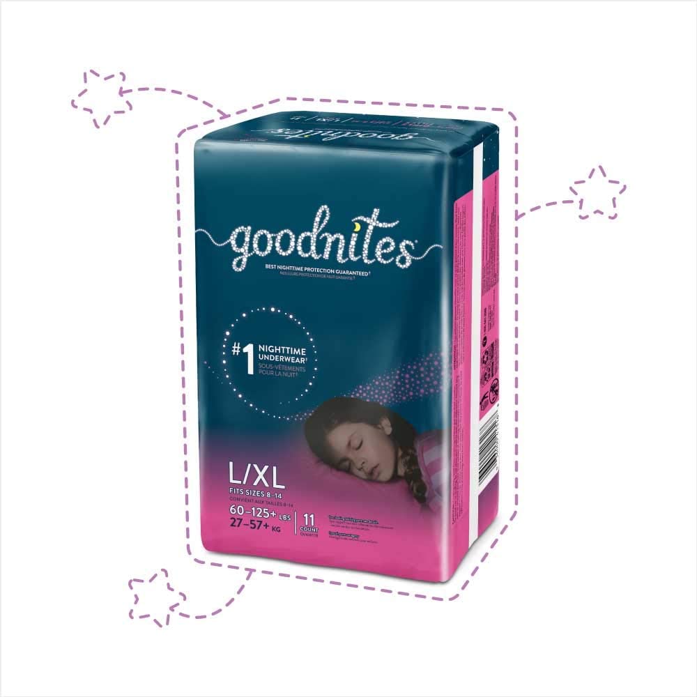Goodnites, Girls Bedwetting Underwear, L/XL, 11 Ct