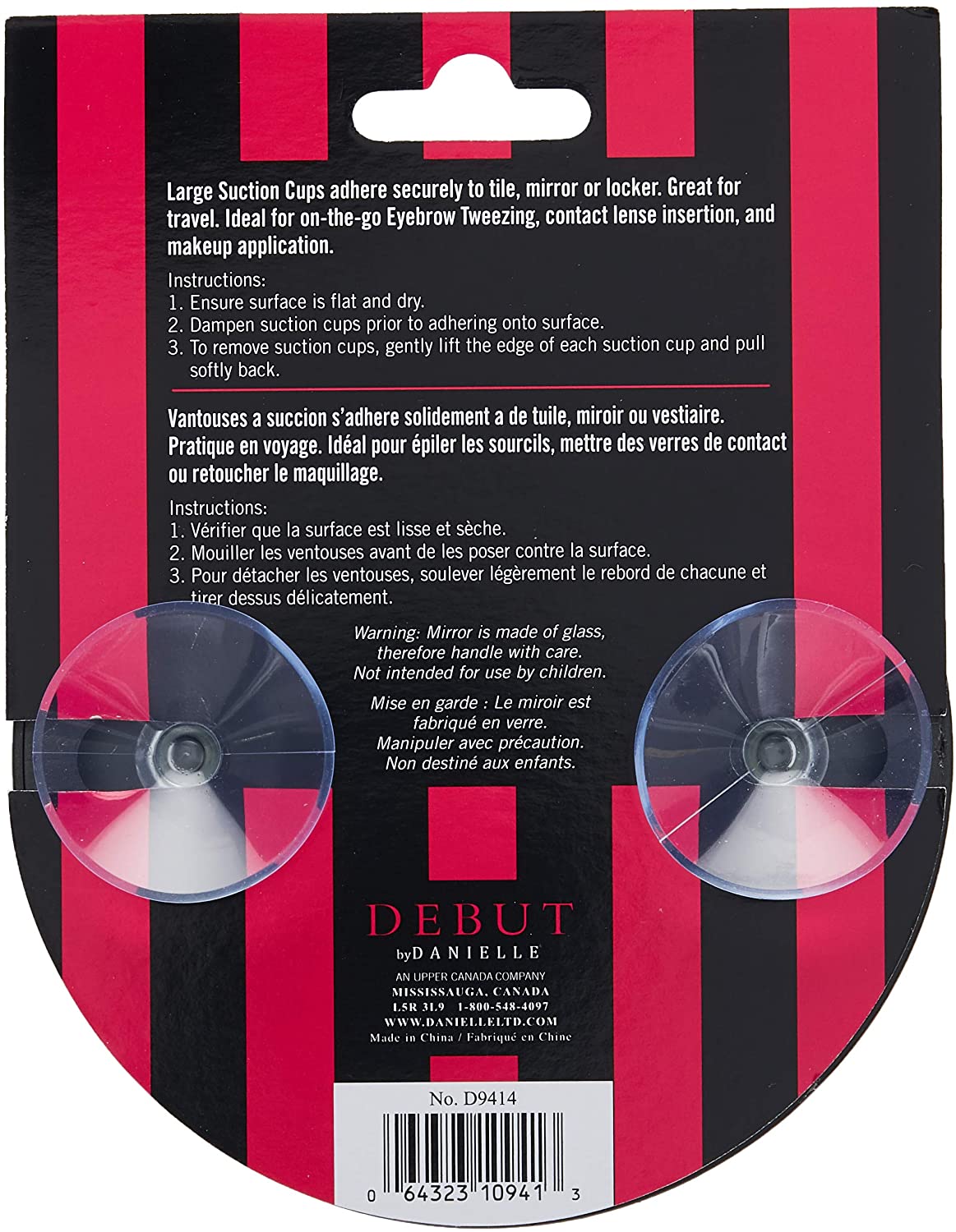 Debut by Danielle Suction Cup Mirror, 10X Magnifying