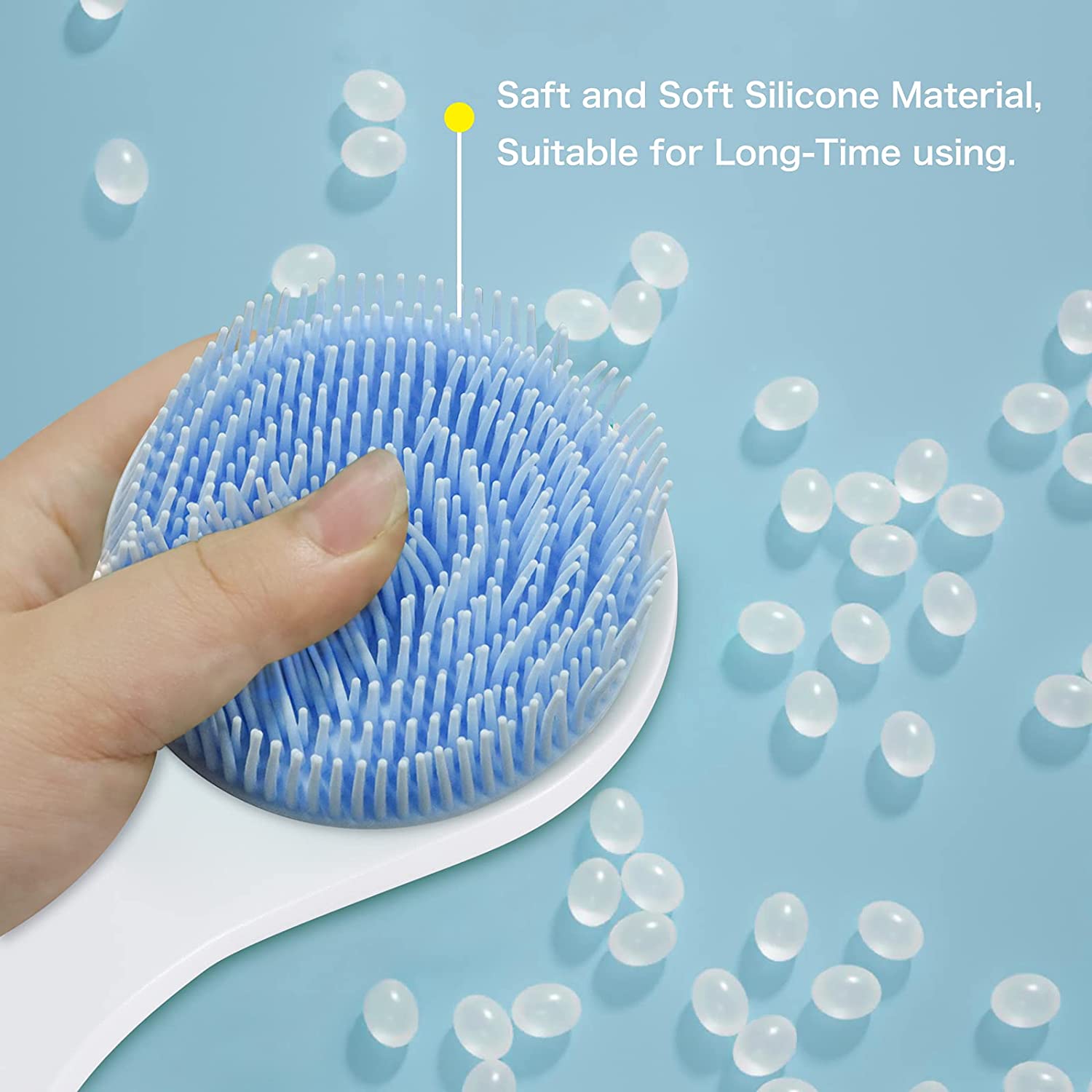 Baby Hair Brush and Comb Set - Silicone Baby Brush and Comb Set with Mirror 3 in 1, Super Soft for N