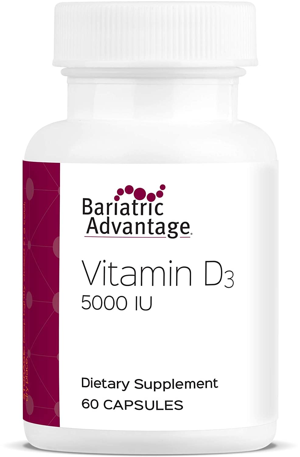 Bariatric Advantage Dry Vitamin D3 5000IU Capsules, 60 Count
