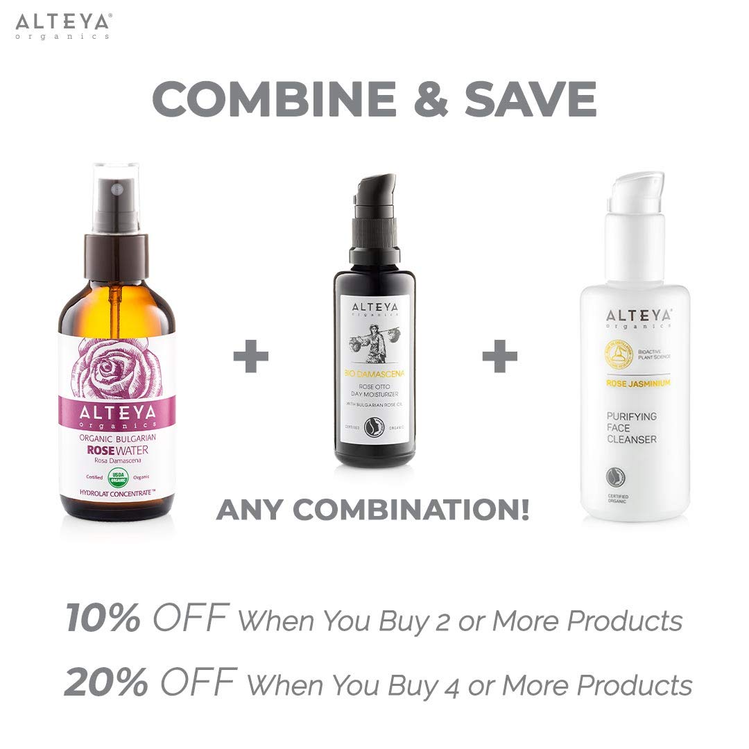 Alteya Organics Day Moisturizer NaTrue Certified Organic Skin Care 1.7 Fl Oz/50 mL Bio Damascena Awa