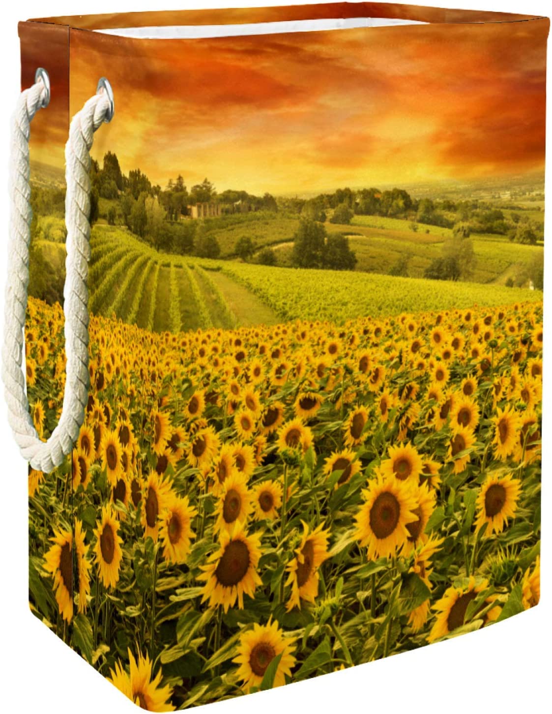 delayer Sunflower 01 Waterproof Foldable Storage Bin, Dirty Clothes Laundry Basket Organizer Basket 