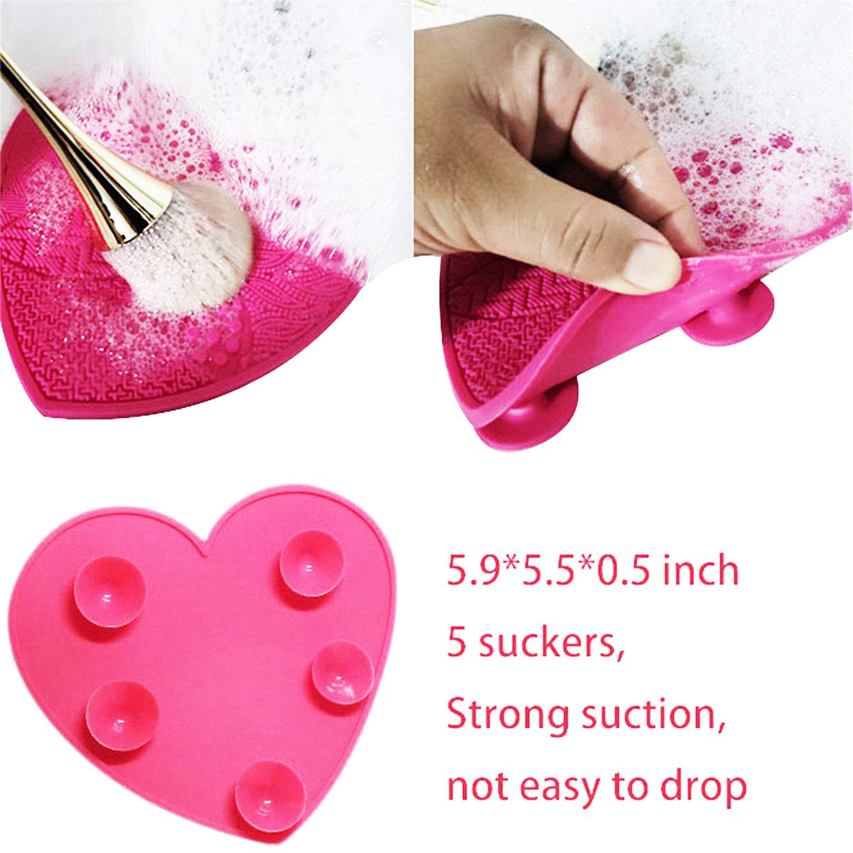 LARGE Brush Cleaning Mat, Makeup Brush Cleaning Mat, Silicone Makeup Cleaning Brush Scrubber Mat Por