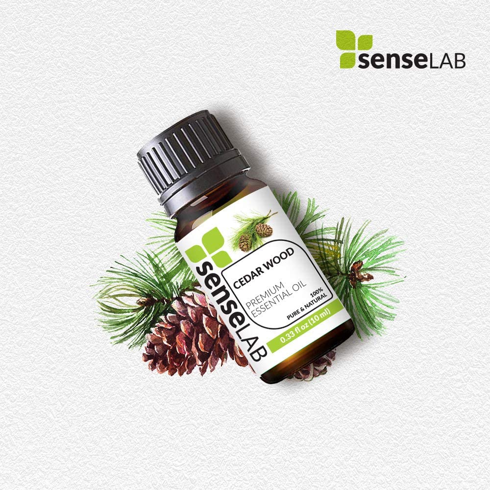 SenseLAB Cedarwood Essential Oil - 100 % Pure Extract Cedarwood Oil Therapeutic Grade - Hair and Ski