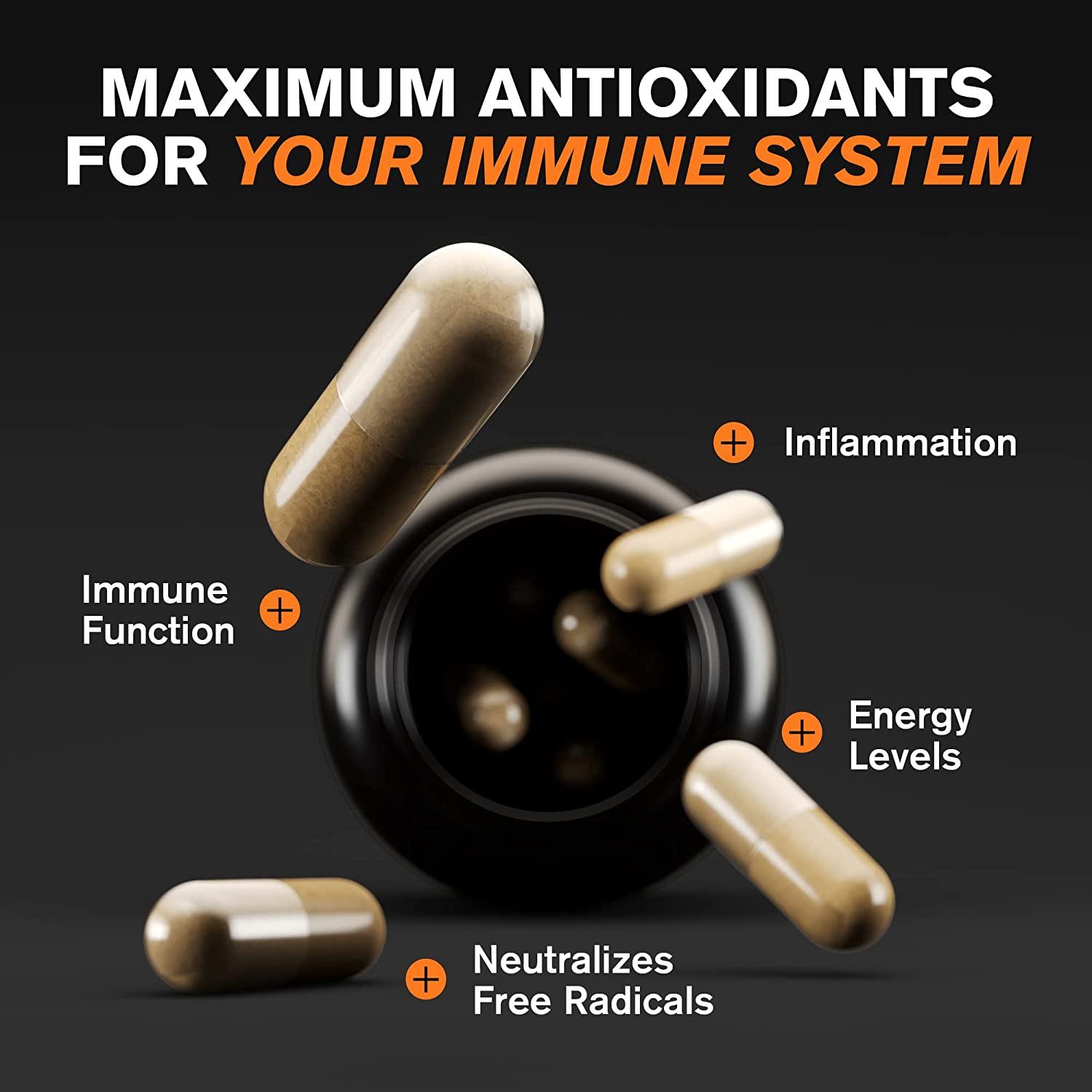 Immune Support Vitamins - Garlic, Vitamin C and Zinc, Elderberry, Echinacea - Immune System Booster 
