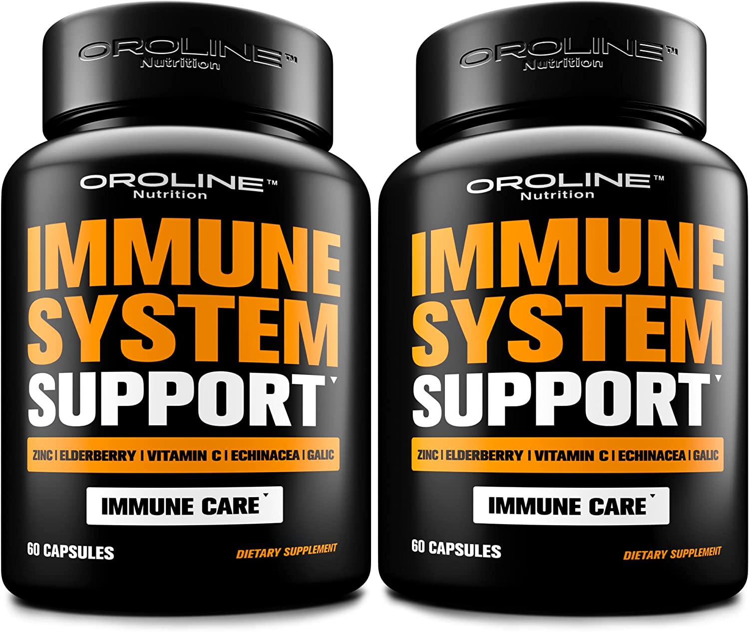 Immune Support Vitamins - Garlic, Vitamin C and Zinc, Elderberry, Echinacea - Immune System Booster 