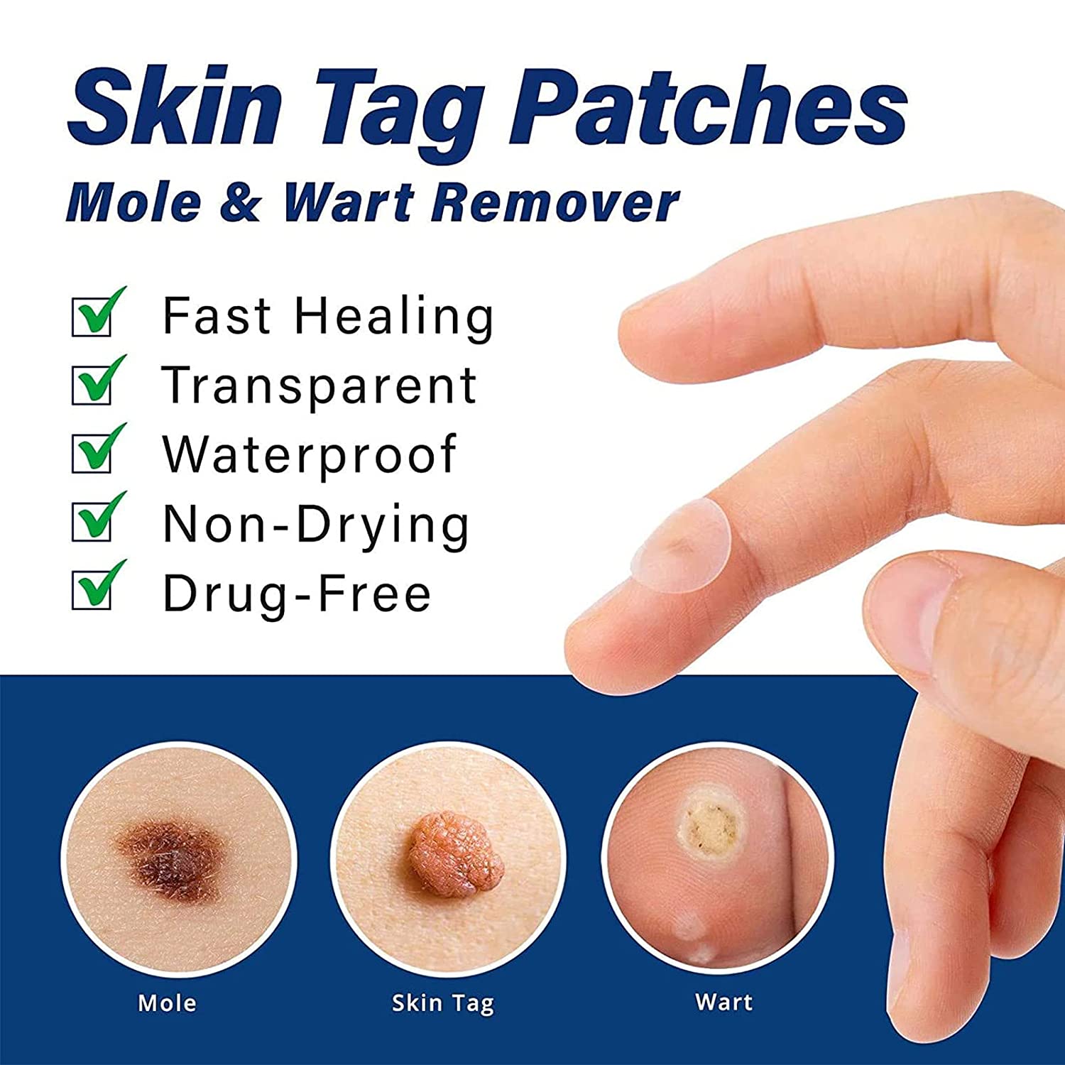 Skin Tag Removal Patches,Skin Tag Remover Patch Pen Wart Removal Stickers Neck Flat Condyloma Easily