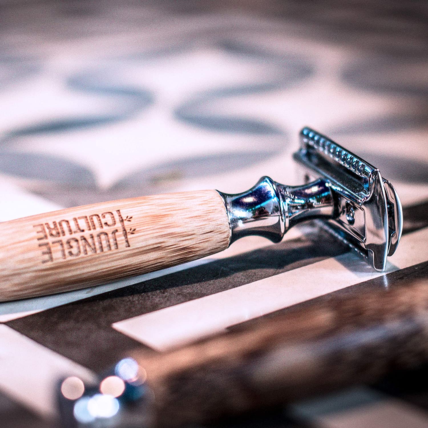 Jungle Culture Bamboo Safety Razor for Men & Women | Premium Eco Friendly Razor & Travel Bag | Fits