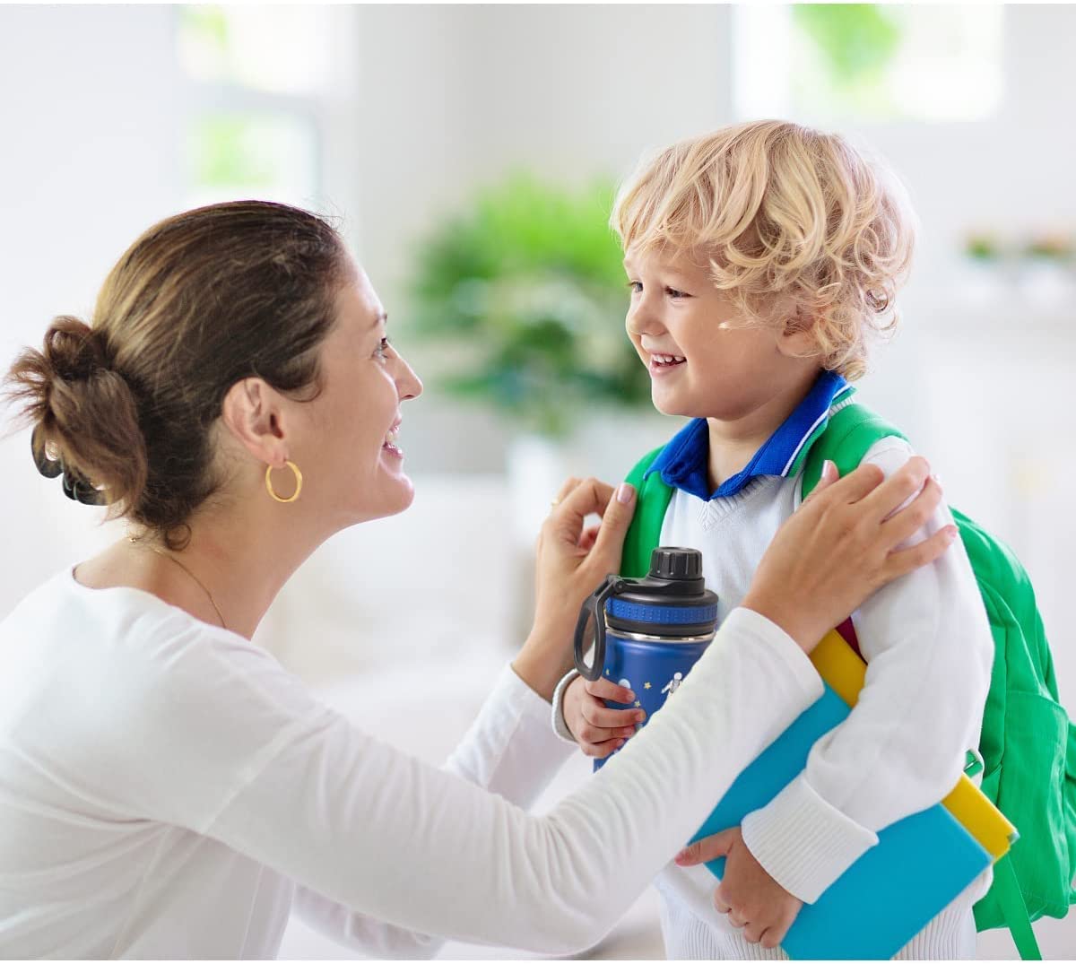 Koodee Kids Water Bottle,16 oz Stainless Steel Insulated Water Bottle with Leak proof Spout Lid (16 