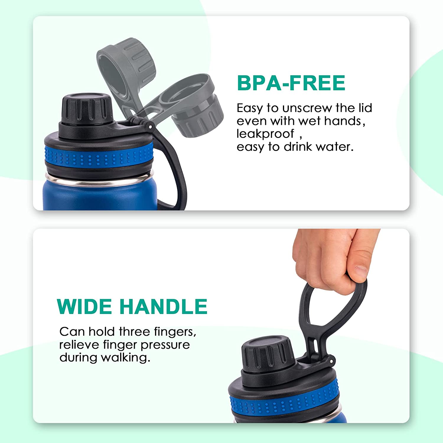 Koodee Kids Water Bottle,16 oz Stainless Steel Insulated Water Bottle with Leak proof Spout Lid (16 