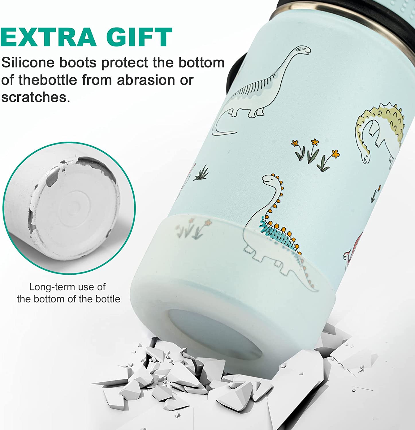 Koodee Kids Water Bottle,16 oz Stainless Steel Insulated Water Bottle with Leak proof Spout Lid (16 