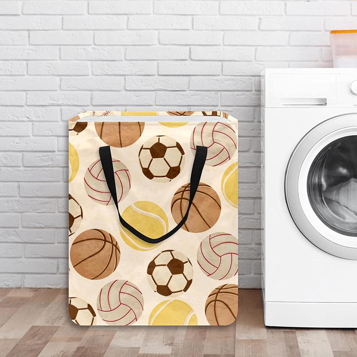 Sport Soccer Baseball Basketball Volleyball 60L Freestanding Laundry Hamper Collapsible Large Clothe