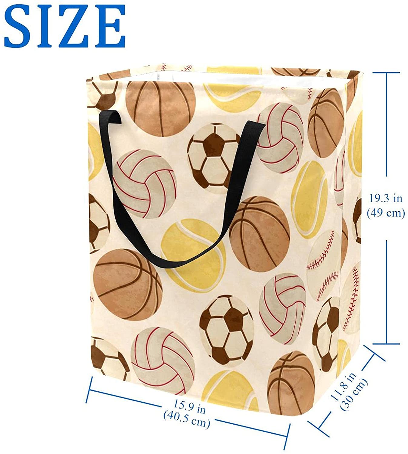 Sport Soccer Baseball Basketball Volleyball 60L Freestanding Laundry Hamper Collapsible Large Clothe