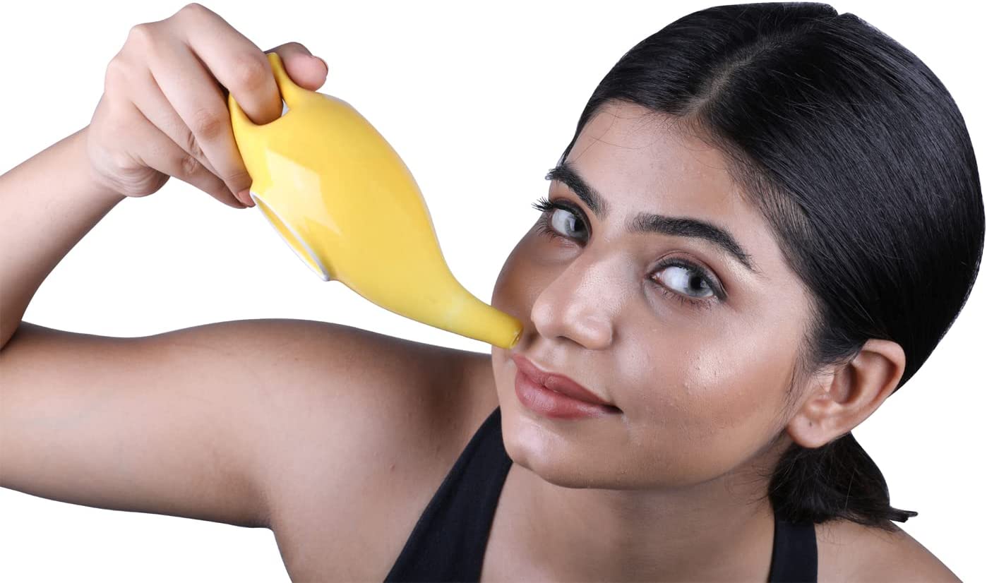 Premium Handcrafted Durable Ceramic Neti Pot with Salt for Sinus - Dishwasher Safe 225 Ml. - Best To