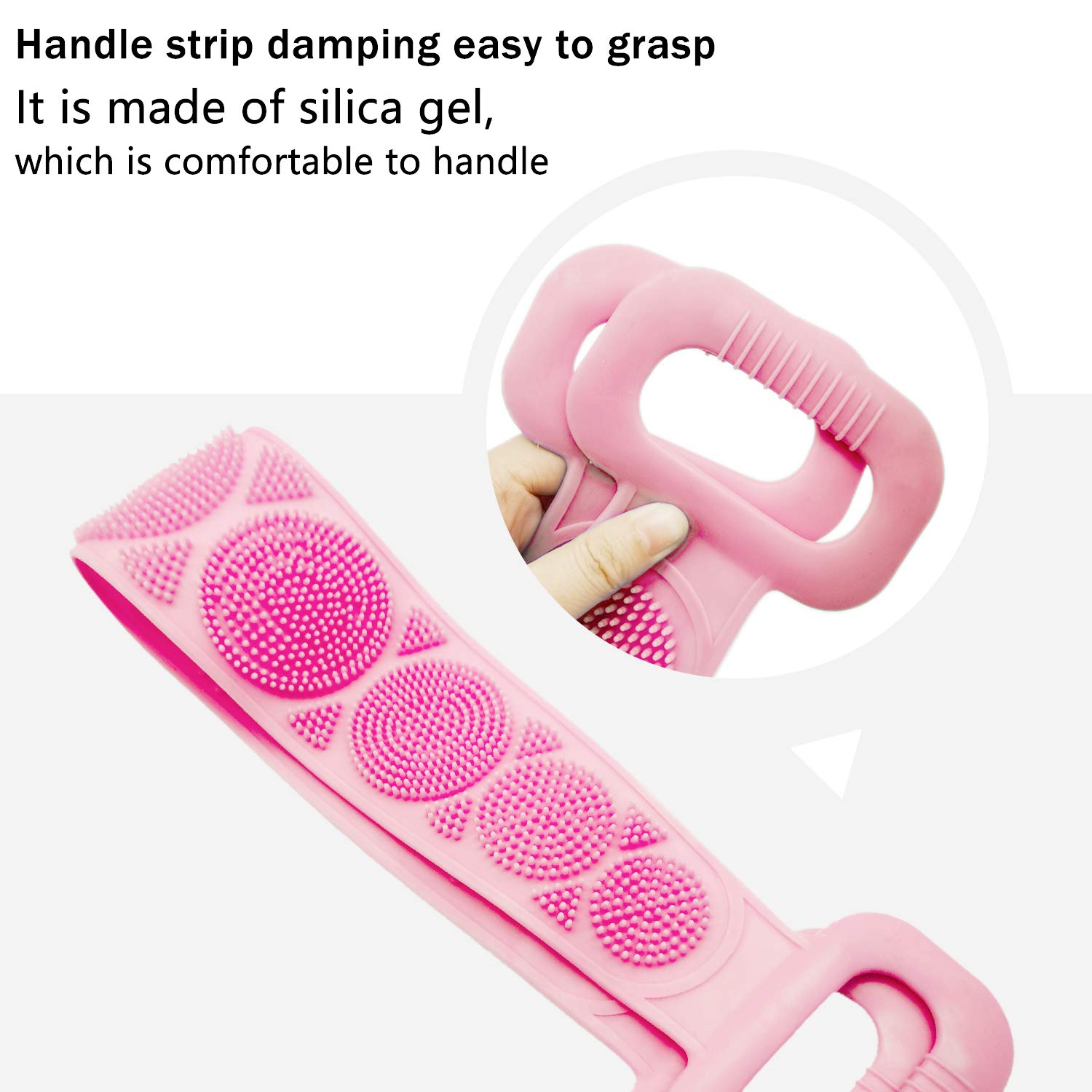 Silicone Bath Body Brush, Silicone Back Scrubber for Shower, Double Sided Back Washer for Shower, De