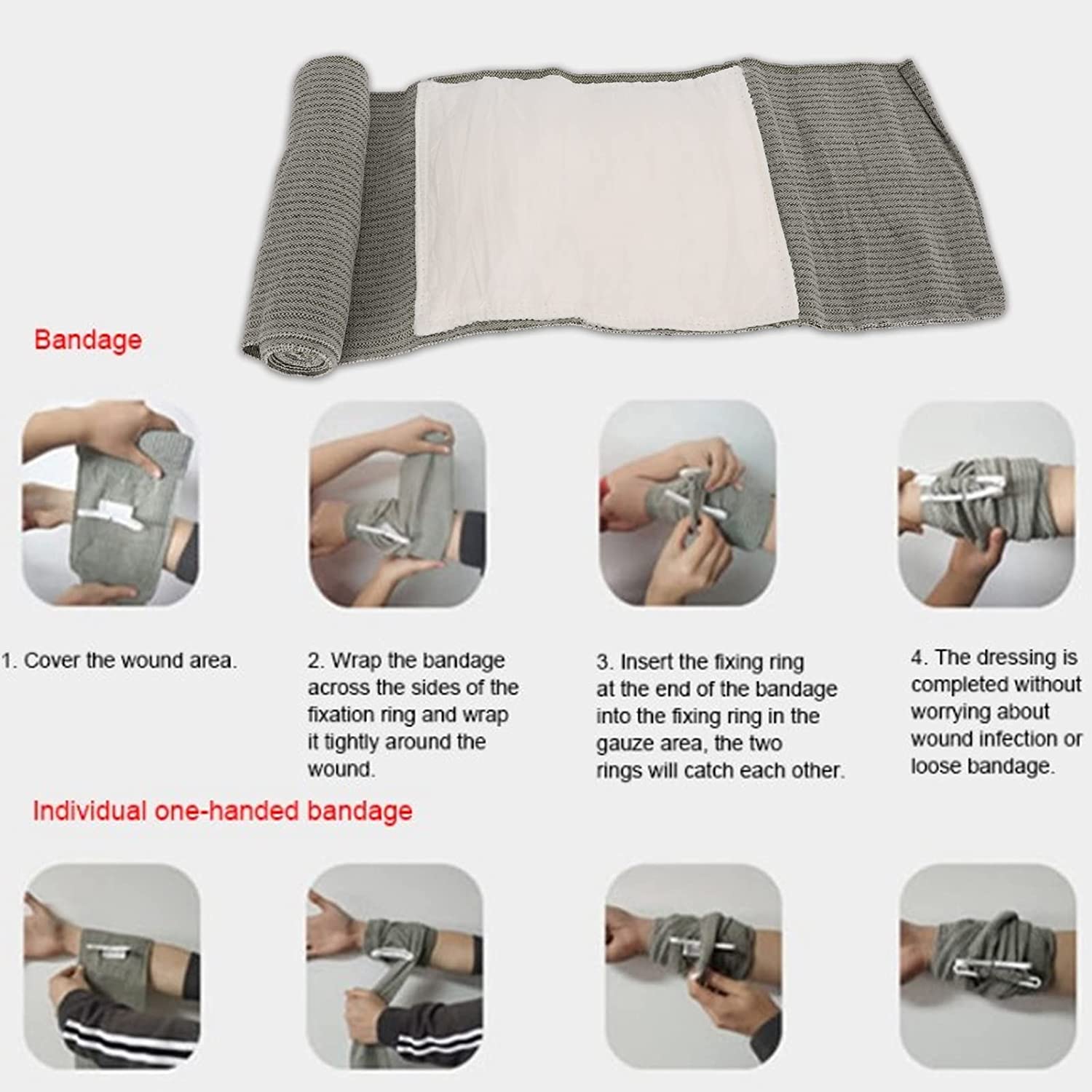 Israeli Emergency Bandage Elastic Compression Bandage One Hand Operation for Hemostatic First Aid To
