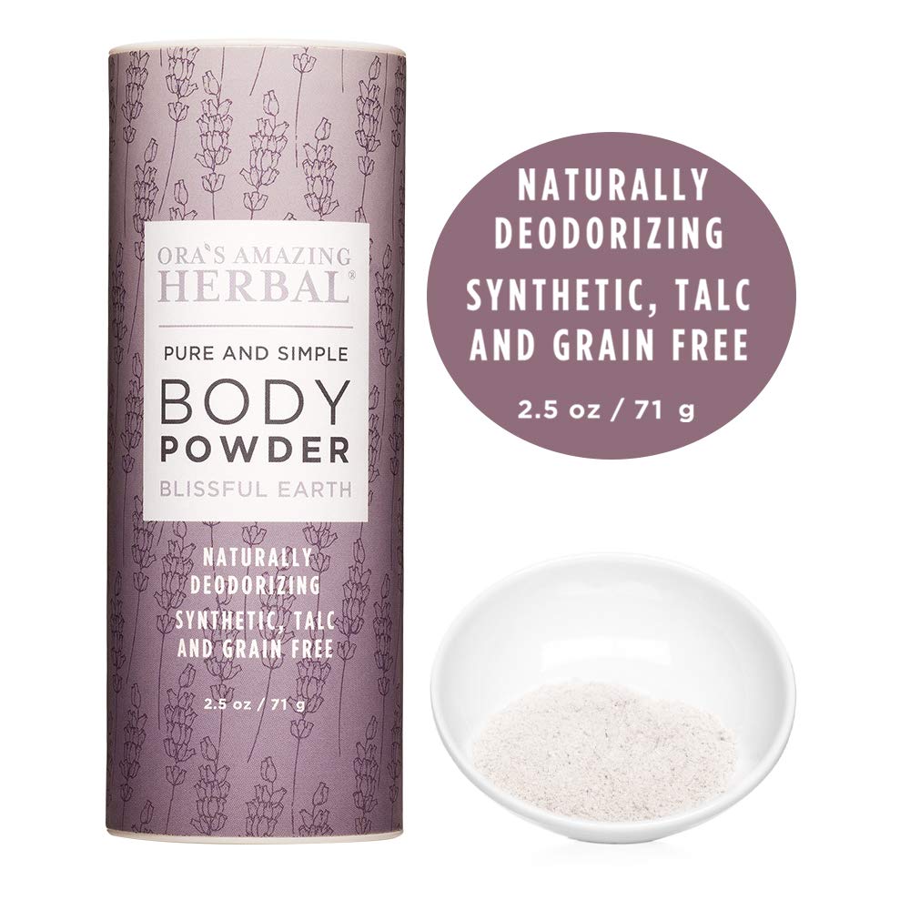 Talc Free Powder and Body Oil, Lavender Bath Set, After Shower Oil and Powder, Blissful Earth Scent 