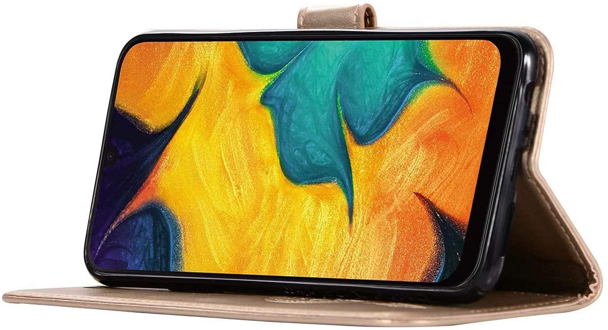 for Samsung Galaxy Note 10 Case, Shockproof PU Leather Flip Case Notebook Wallet Cover Embossed Cute