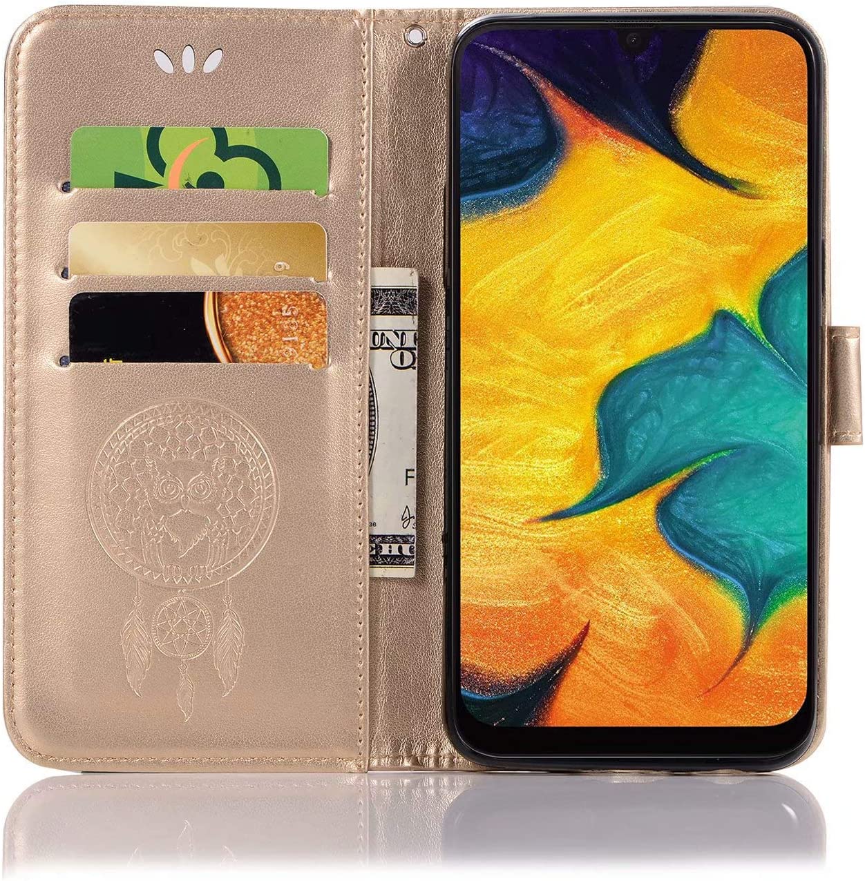 for Samsung Galaxy Note 10 Case, Shockproof PU Leather Flip Case Notebook Wallet Cover Embossed Cute