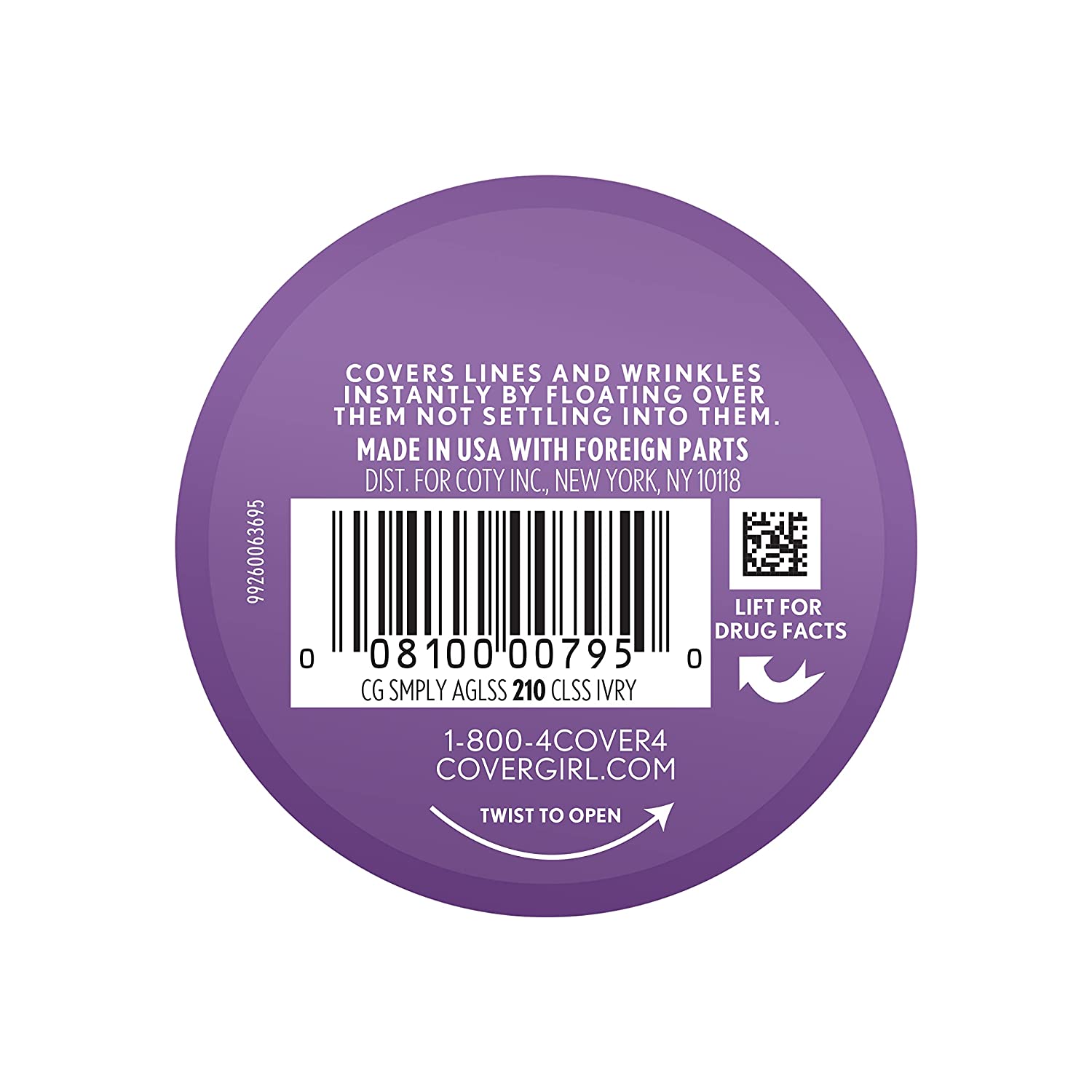 COVERGIRL+OLAY Simply Ageless Instant Wrinkle-Defying Foundation, 210 Classic Ivory, 0.44 Fl Oz (Pac