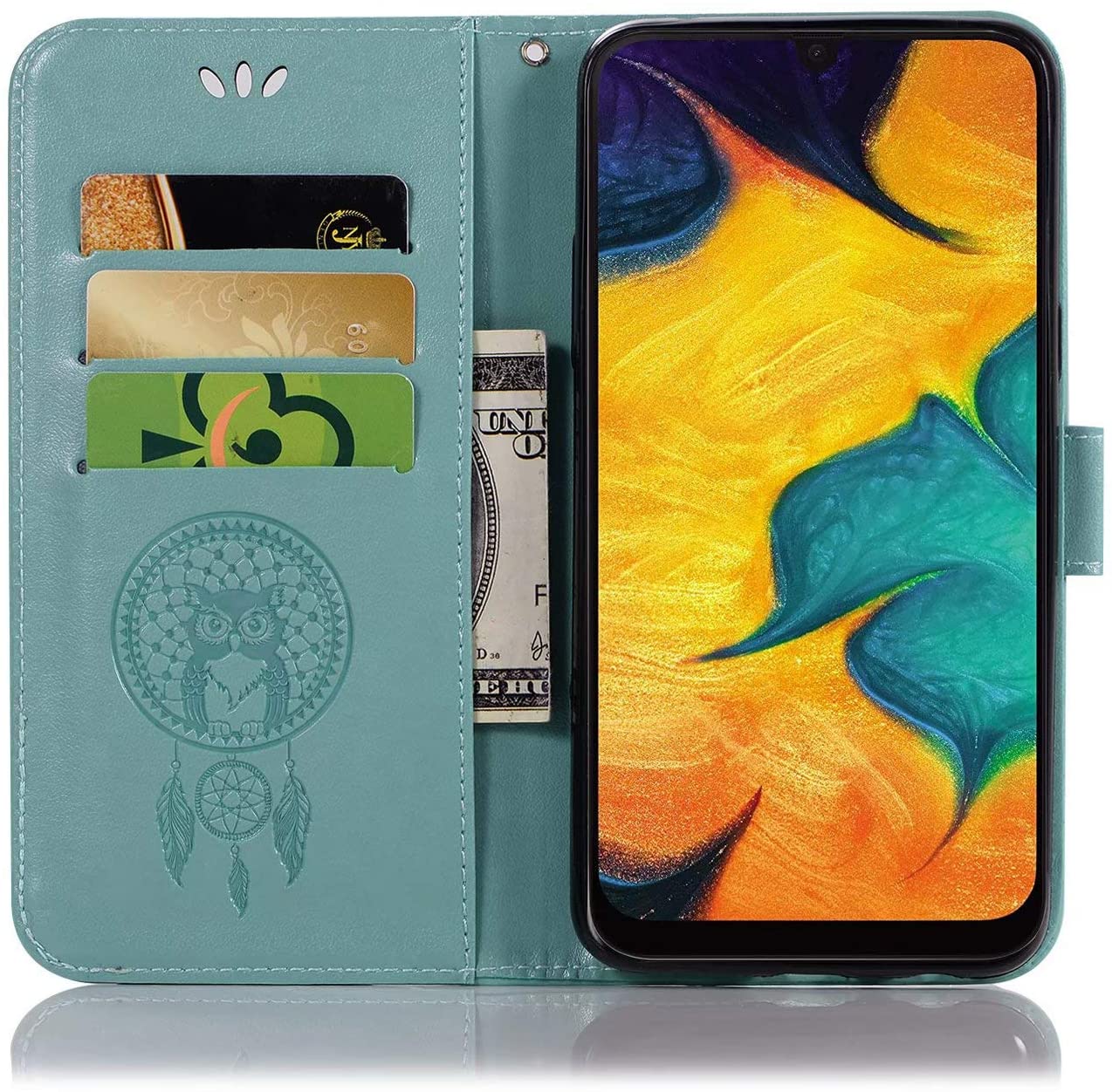 for Samsung Galaxy Note 10 Case, Shockproof PU Leather Flip Case Notebook Wallet Cover Embossed Cute
