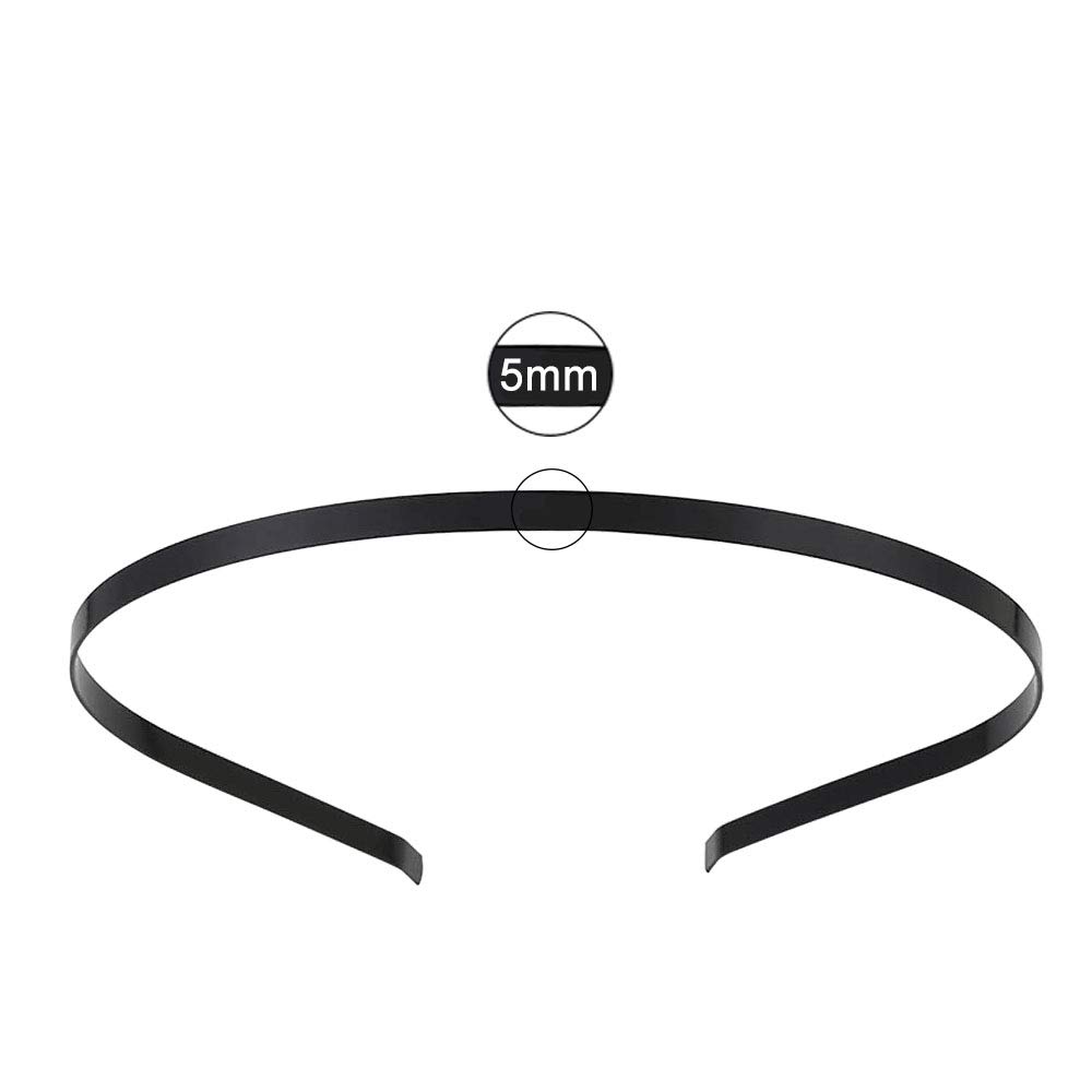 Onwon 12 Pieces Smooth Metal Headbands Frames in Black Tone for DIY Tiara Base Blank Hairband Head B