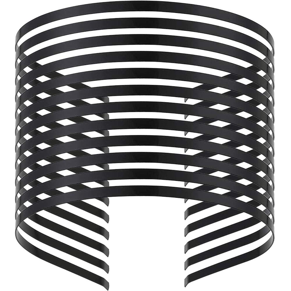 Onwon 12 Pieces Smooth Metal Headbands Frames in Black Tone for DIY Tiara Base Blank Hairband Head B