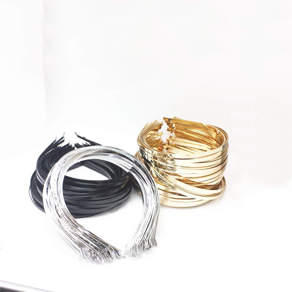 Onwon 12 Pieces Smooth Metal Headbands Frames in Black Tone for DIY Tiara Base Blank Hairband Head B