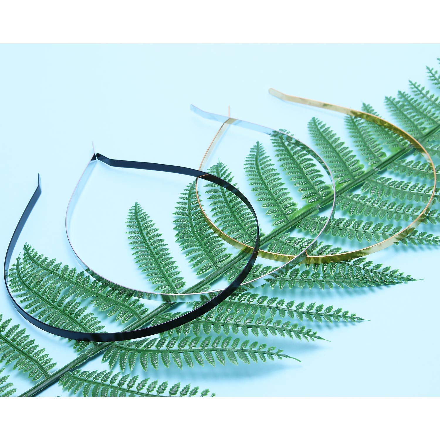 Onwon 12 Pieces Smooth Metal Headbands Frames in Black Tone for DIY Tiara Base Blank Hairband Head B