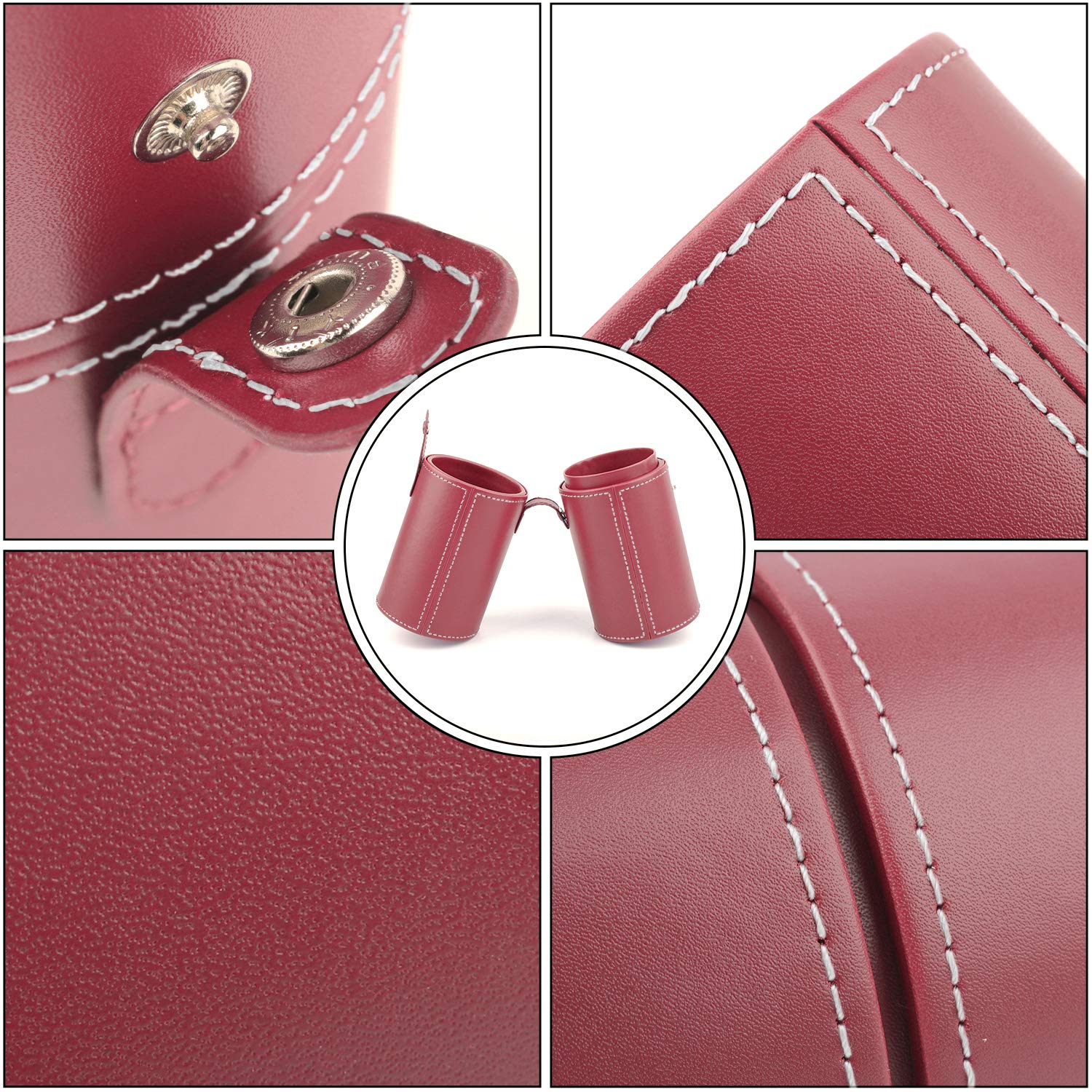 Makeup Brush Holder Travel Brushes Case Bag Cup Storage Dustproof for Women and Girls (Red)