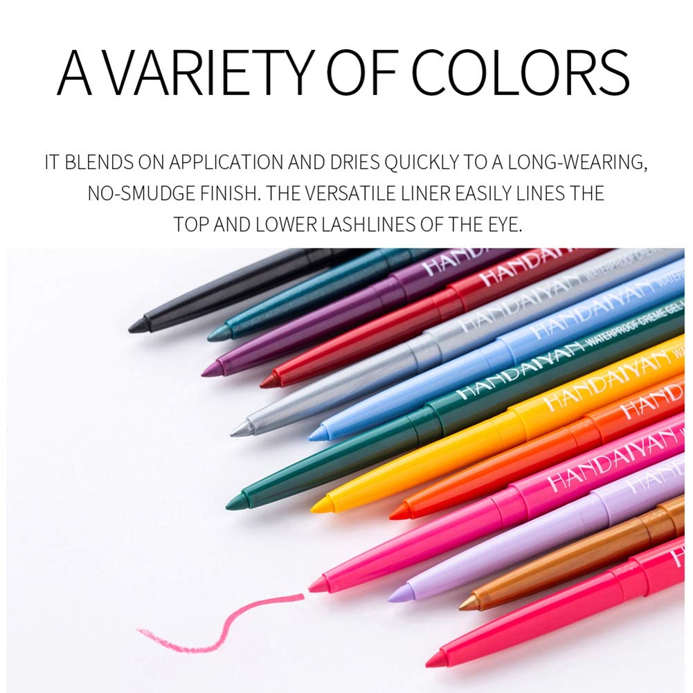 Maes Coloured Eyeliner Pencil Set, Ultra-fine Matte Shimmer Liners,Long Lasting Waterproof Creamy Ge