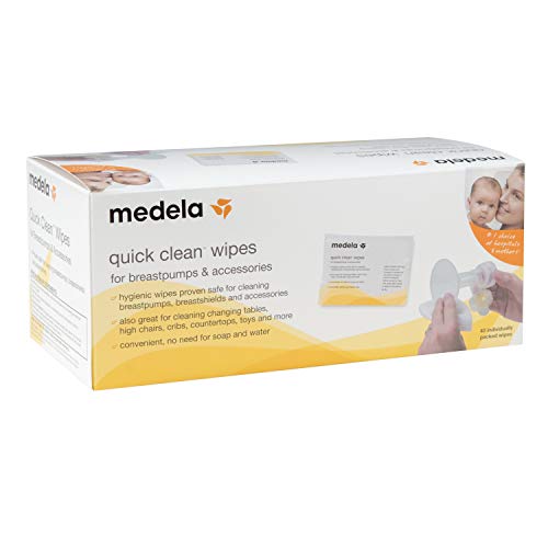 Medela Quick Clean Breast Pump And Accessory Wipes, 40 Count, Individually Wrapped Convenient and Hy