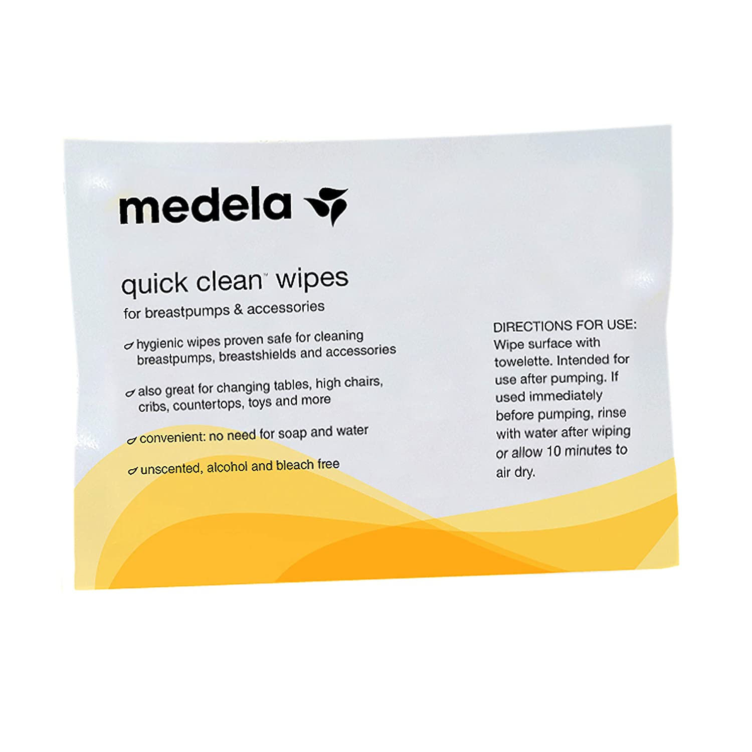 Medela Quick Clean Breast Pump And Accessory Wipes, 40 Count, Individually Wrapped Convenient and Hy