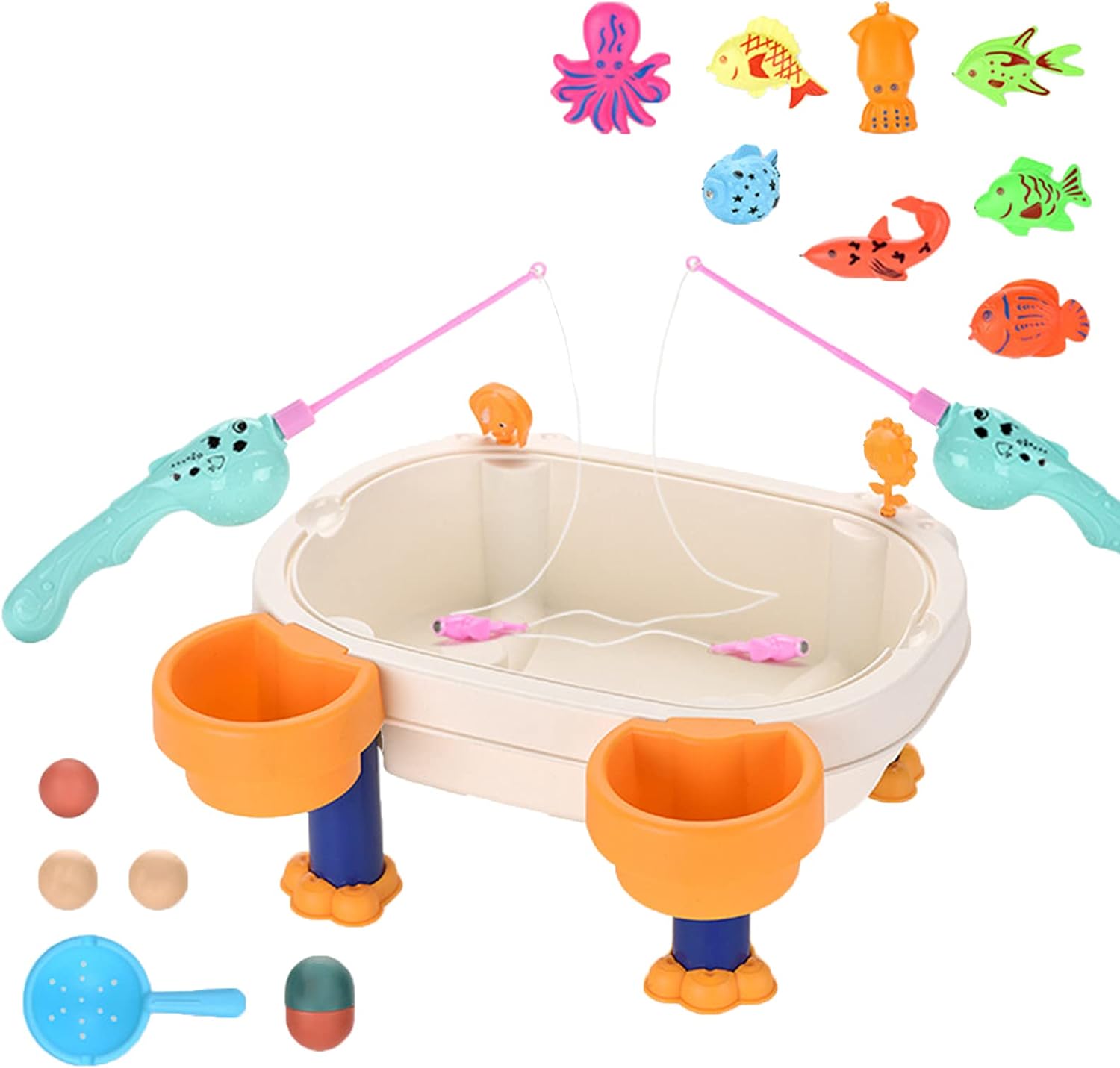 Yiju Funny Fishing Table Toys Colourful Magnetic Fish Plate Board Game Playing Table Early Education