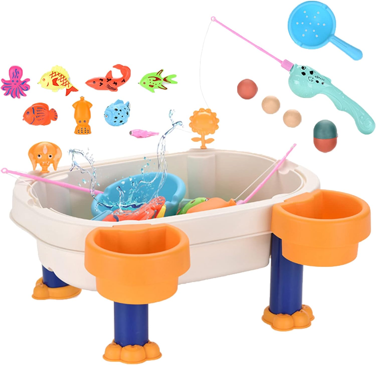 Yiju Funny Fishing Table Toys Colourful Magnetic Fish Plate Board Game Playing Table Early Education