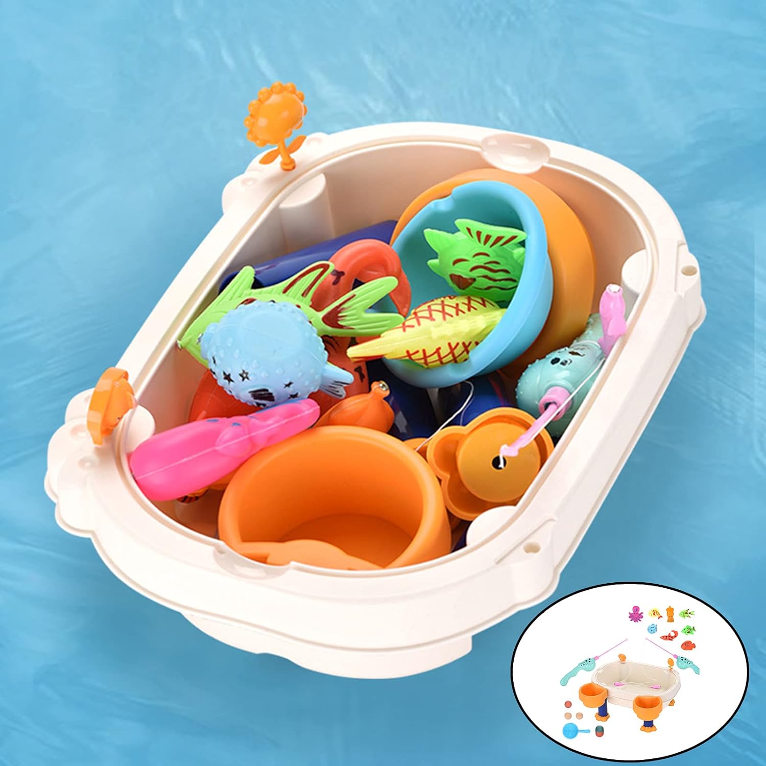 Yiju Funny Fishing Table Toys Colourful Magnetic Fish Plate Board Game Playing Table Early Education