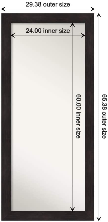 Amanti Art Full Length Mirror (65.6 x 29.6 in.), Furniture Espresso Frame - Floor Mirror, Full Body