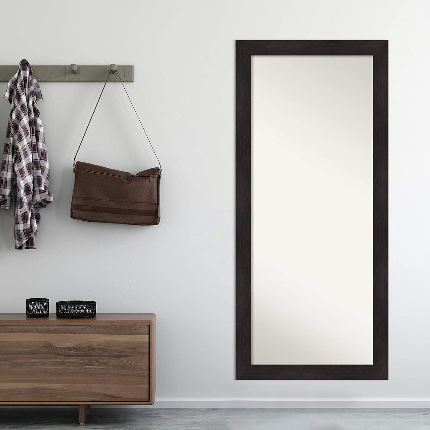 Amanti Art Full Length Mirror (65.6 x 29.6 in.), Furniture Espresso Frame - Floor Mirror, Full Body