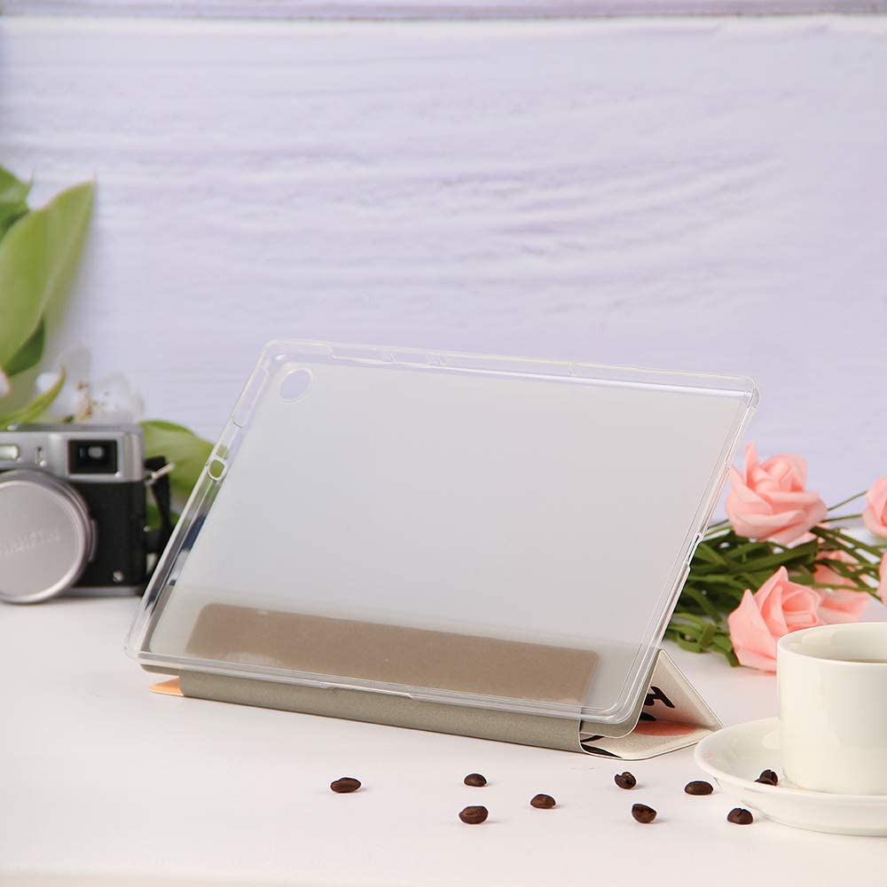 Herzzer Three Fold Leather Case for Huawei M10 FHD Plus,Slim Multi-Angle View Folio Stand Premium Co