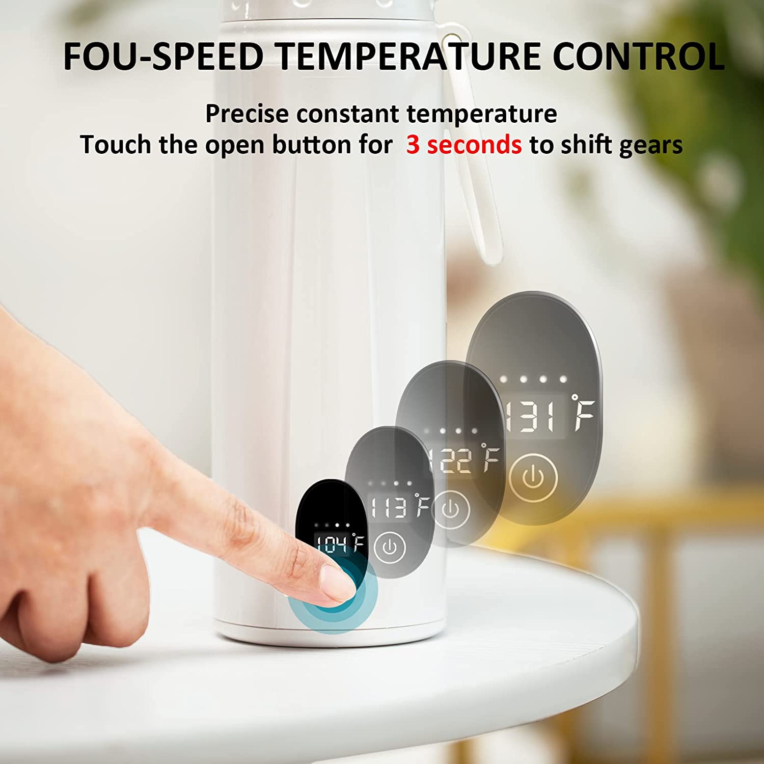 Portable Water Warmer, Milk Warmer for Breastmilk or Formula,14 Ounce Large Capacity, 9000mAh Batter