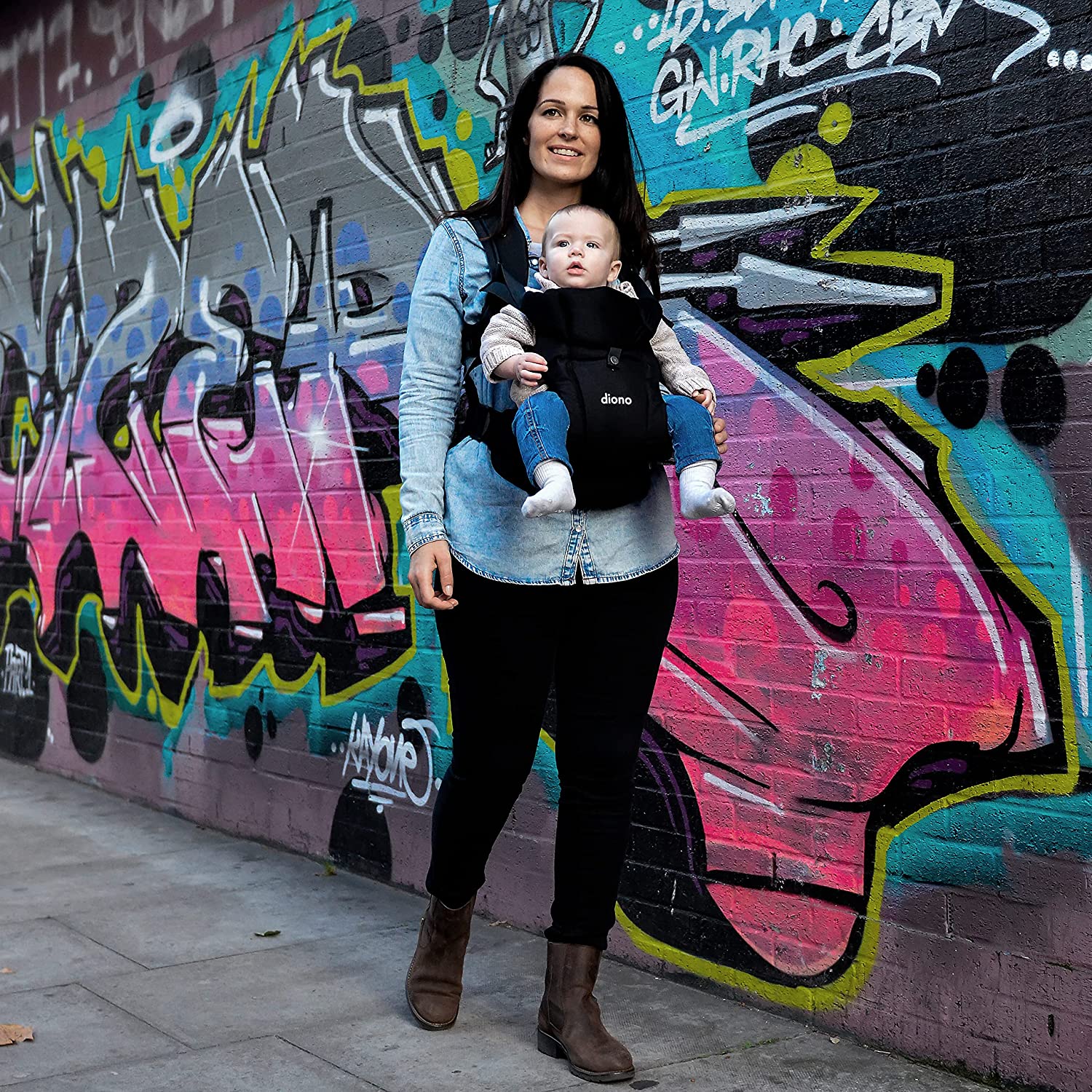 Diono Carus Essentials 3-in-1 Baby Carrier, Front Carry & Back Carry, Newborn to Toddler up to 33 lb