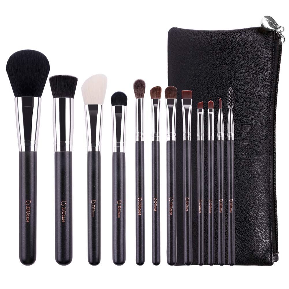 DUcare Makeup Brush Set with Case,Premium Synthetic Makeup Brushes 12 Piece Hairs Kabuki Foundation 