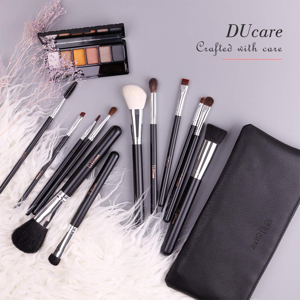 DUcare Makeup Brush Set with Case,Premium Synthetic Makeup Brushes 12 Piece Hairs Kabuki Foundation 