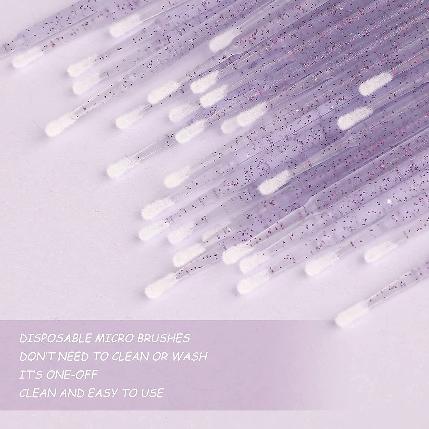 400PCS Crystal Micro Brush Applicator Disposable Micro Cotton Swabs for Eyelash Extensions Makeup Cl