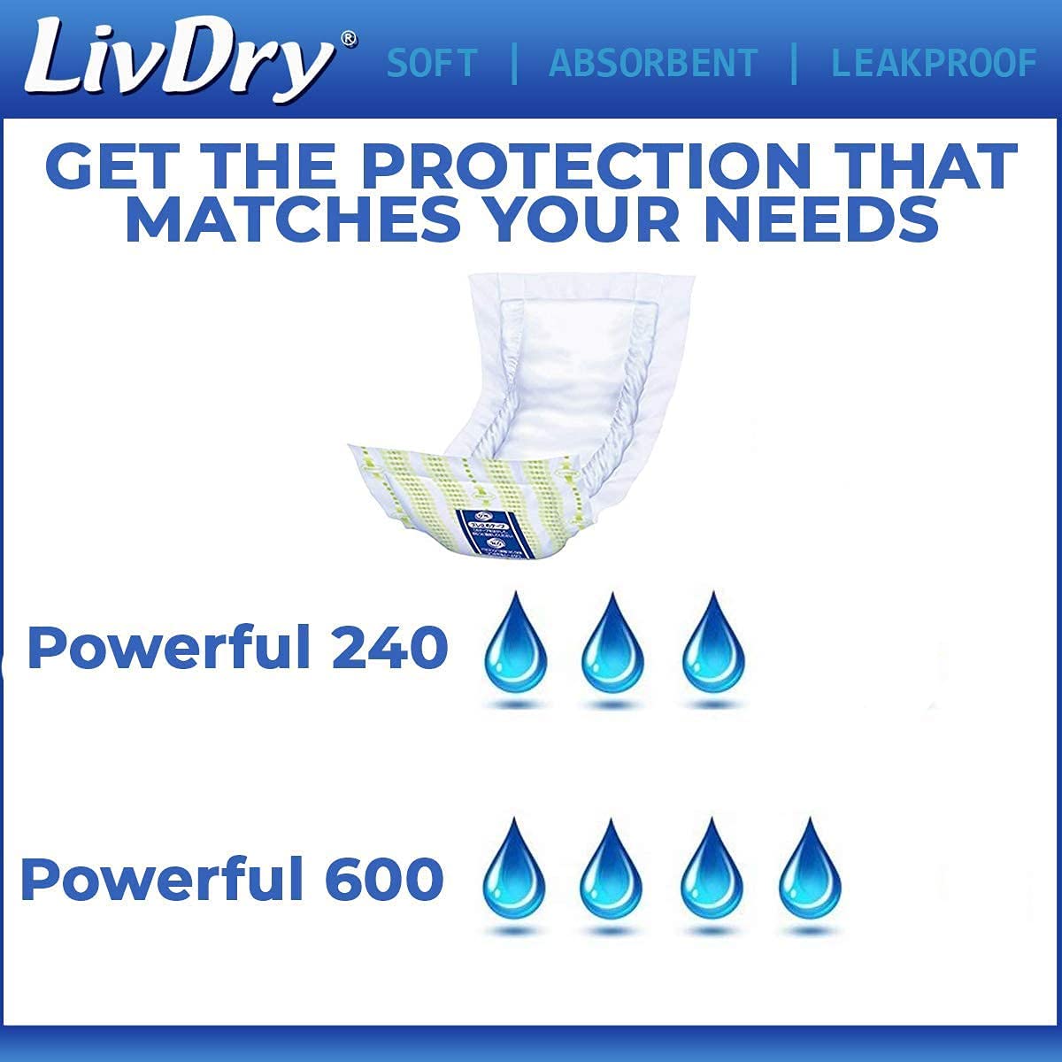 LivDry Adult S Incontinence Underwear + Powerful 600 Booster Pad Inserts for Men and Women | Extra A