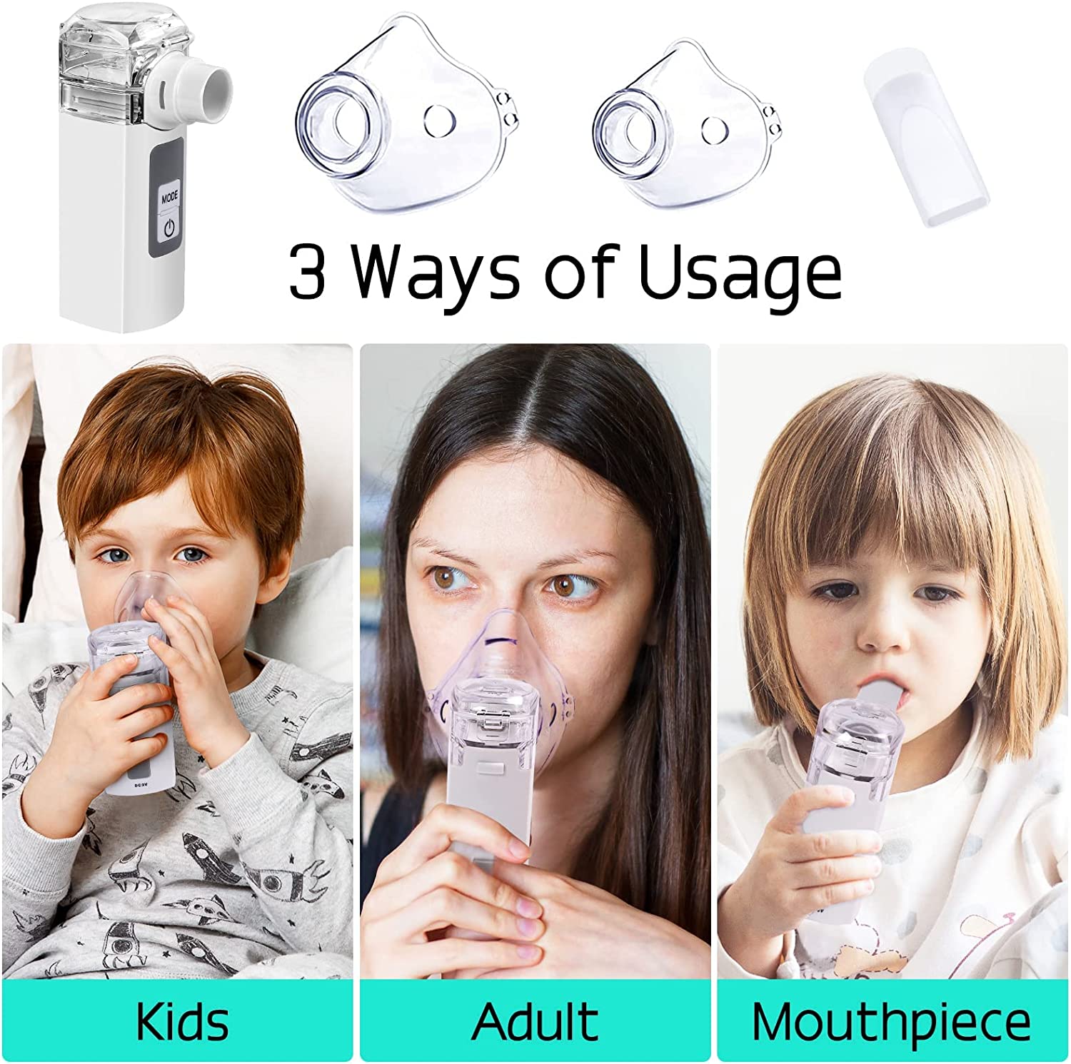 Portable Nebulizer Handheld Nebulizer Breathing Machine for Adults Mini Nebulizer Steam Inhaler with